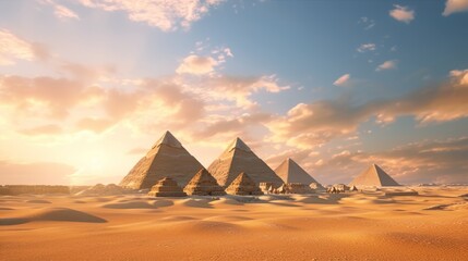Fototapeta na wymiar The Historic Pyramids of Giza in Egypt 