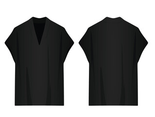 Woman v neck t shirt. vector