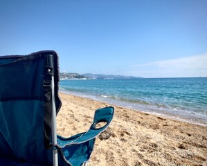 beach chair on the Barcelona beach