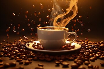 Coffee Bliss. Savoring the Aromatic Symphony of Splashing Beans.
