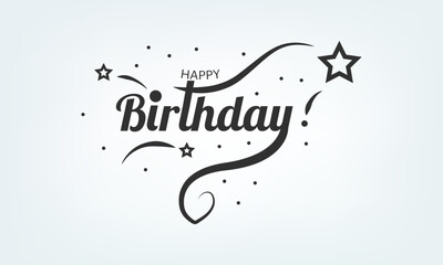happy birth day typography.