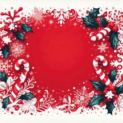 Red christmas border background.