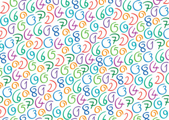 Fototapeta premium handwritten numbers background. hand drawn different form 0-9 numbers