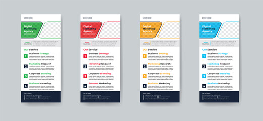 Modern creative corporate business dl flyer, Rollup or rack card layout concept background flyer brochure cover template for grow up your business to the next level