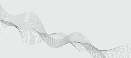 Modern vector background with black wavy lines.