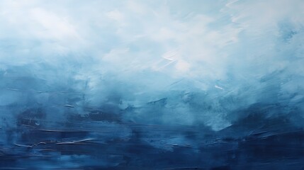 Abstract oil painting inspired by the bottom of the sea. Gradient tones from dark blue to light...