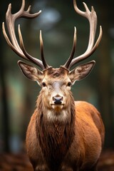 Close up of red deer stag.