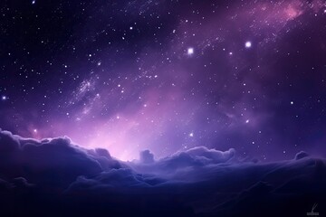 Purple Galaxy space stars in Outer Space. - obrazy, fototapety, plakaty