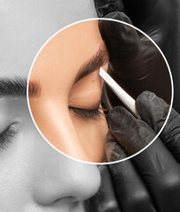 The make-up artist does Long-lasting styling of the eyebrows and will color the eyebrows. Eyebrow...