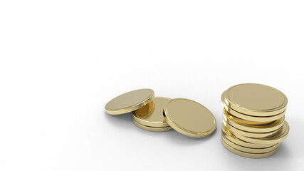 Golden coins stacks for business economics finance