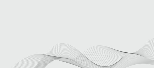 Modern vector background with black wavy lines.