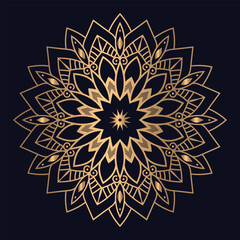 Gold color luxury mandala design background illustration icon vector