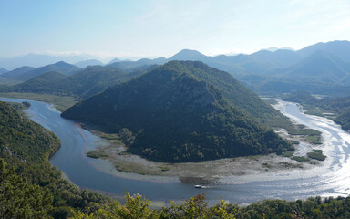 Horseshoe bend in Lake Skadar national Park, Montenegro 