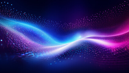 Abstract neon purple digital desert waves background