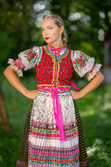 
Slovak folklore. Slovakian folklore girl. Beuatiful young girl in slovak folk dress