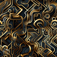 golden repeating pattern - endless fine structure - ai generated