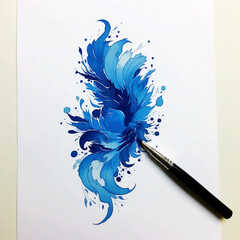 Blue Pen on Blank White Paper