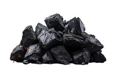 8K Black Coals on Transparent background