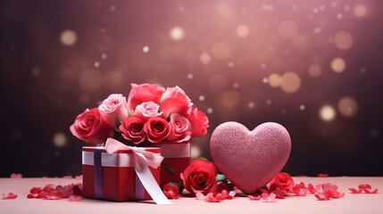 Heart warming Valentine's Day Gift Box and Roses: A Beautiful Surprise and Passionate Celebration of Love