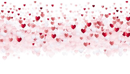 collage of valentines hearts on white background Generative AI