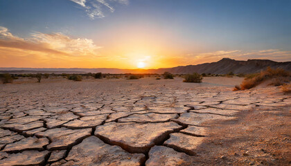 Desert Serenade Twilight Sunset Serenades the Cracked Earth
