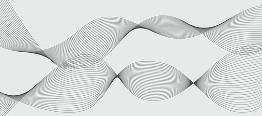 Fototapeta na wymiar Modern vector background with black wavy lines.
