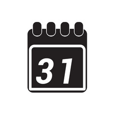 Page of calendar displaying day 31. Illustration, vector
