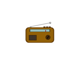 Vintage radio with antenna. Vector illustration