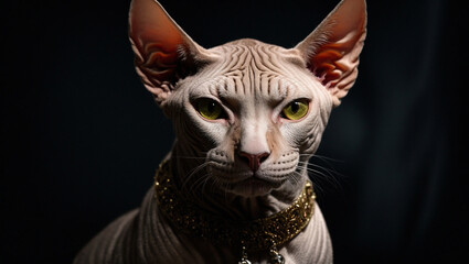 Majestic Sphynx Cat Portrait
