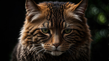 Savage Cat with Intense Green Eyes