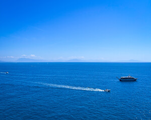 Obraz premium Boat on the sea, Amalfi Coast, Seascape, Italy