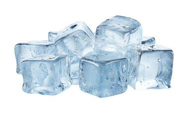 Shimmering Ice Cubes on Transparent background