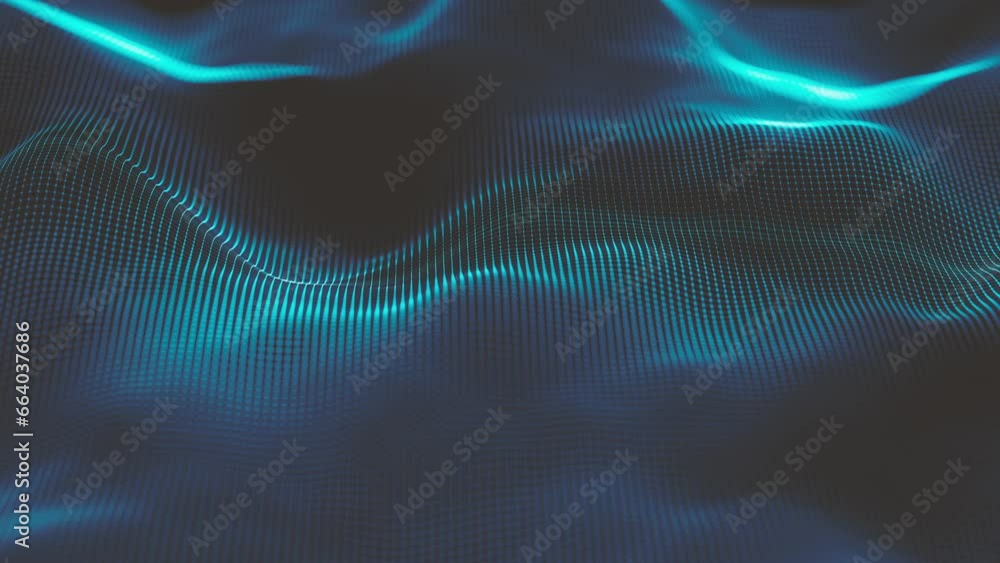 Poster abstract minimal mesh waving background/ 4k animation of an abstract fractal background with mesh su