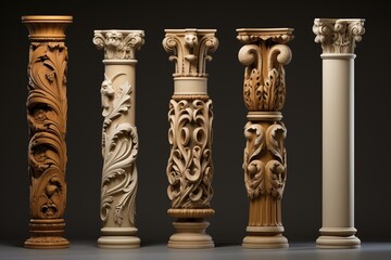 Column capitals, orders, and styles. Generative AI