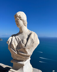 Hotel Villa Cimbrone, Terrace of Infinity, Statue, Sea, Italy, Amalfi, Ravello