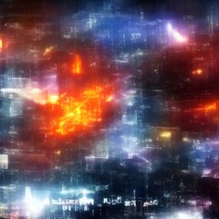Background of fire and lights glowing image, in a futuristic style - generative AI