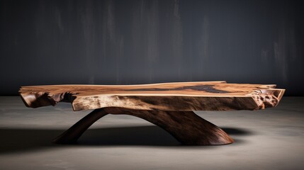 Live edge coffee table. Details furniture. Woodworking and carpentry production.