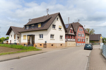 Fototapeta na wymiar Traditional architecture of German village houses