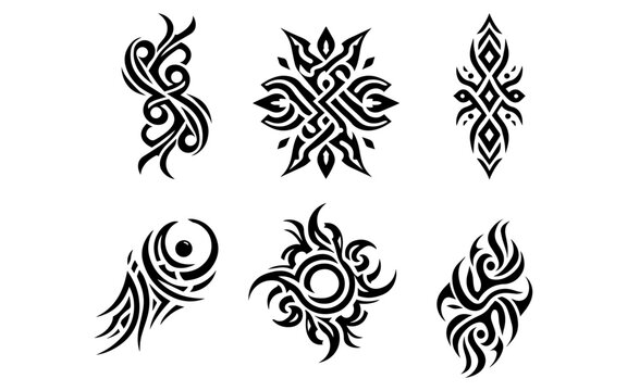 Tribal tattoo design vector illustration black color