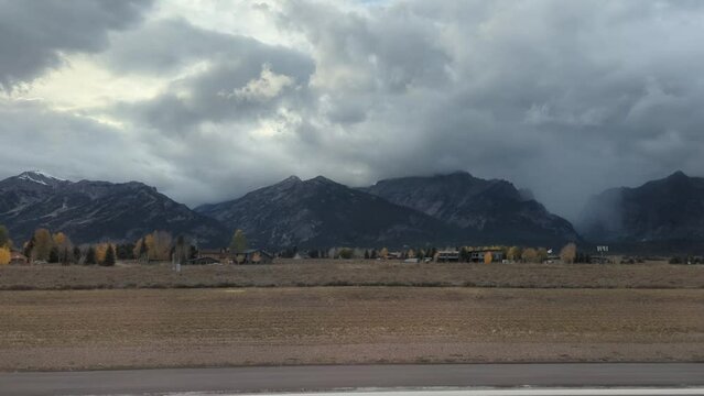 View of take-off from Jackson Hole Airport in Wyoming
