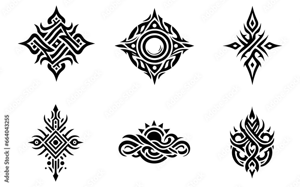 Wall mural tribal tattoo design vector illustration black color