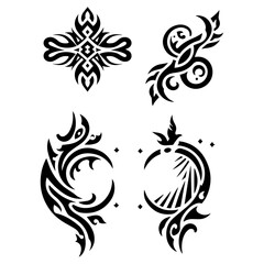 Tribal tattoo design vector illustration black color