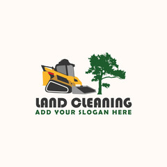land clearing logo design vector - obrazy, fototapety, plakaty