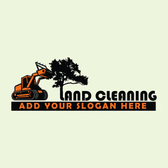 land clearing logo design vector