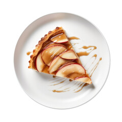 A Slice of Apple Tart Isolated on a Transparent Background - obrazy, fototapety, plakaty