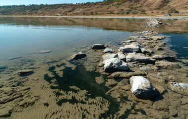 Dead Sea - Kuyalnik Estuary, formation of therapeutic mud in a reservoir from dead Artemia