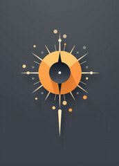Map icon design, orange and gray, light orange and dark gray, icon design.