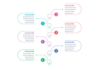 Naklejka premium education, magazine, web, internet, magazine, annual report information template. linear infographic template. six options infographic template