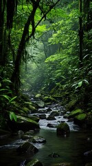 Fototapeta na wymiar Beautiful lush rainforests in Central America.