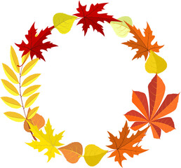 Naklejka na ściany i meble Autumn card With Leaves